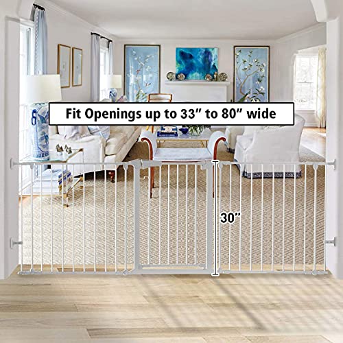 80 inch Baby Gate Extra Wide Tall Dog Pet Gate Auto Close Safety Child