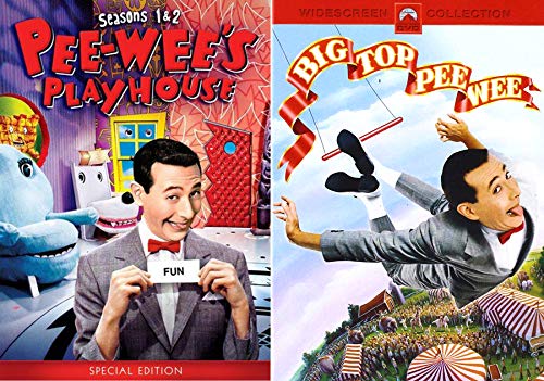 A Big Scream Pack Wacky Playhouse Episodes Season 1 & 2 + Big Top PeeWee Adventure Pee-Wee Herman - Zany Adventures DVD Bundle Tim Burton Movie & TV Series