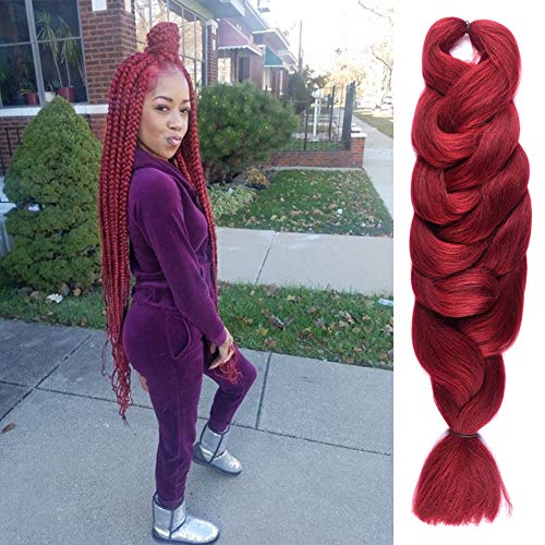 Top Hair 1Pcs/Lot #Burgundy 100% Kanekalon Jumbo Braiding Hair 84
