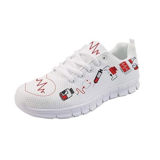 Showudesigns Herren Damen Laufschuhe Atmungsaktiv Turnschuhe Schnürer Sportschuhe Sneaker Cartoon Bär Nurse Bear,