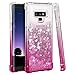 Ruky Galaxy Note 9 Case, Galaxy Note 9 Glitter Case, Gradient Quicksand Series Reinforced Corners TPU Bumper Cushion Protective Shockproof Bling Heart Liquid Case for Galaxy Note 9 - Gradient Pink