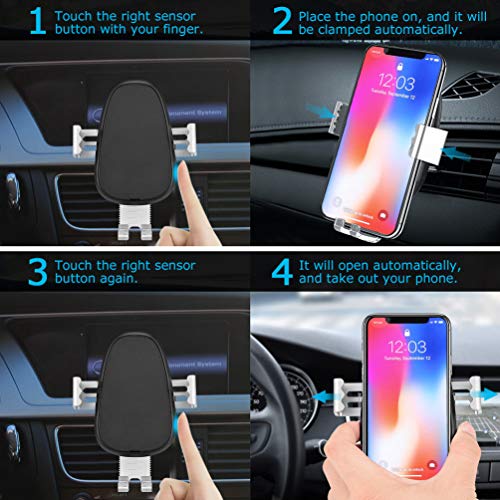 allcaca Wireless Car Charger Mount Automatic Clamping Fast Charger 10W/7.5W/5W Cell Phone Holder for Air Vent Dashboard Compatible with iPhone Xs/Xs Max/XR/X/8/8Plus, Samsung Galaxy S10/S10+/S9/S9+/S8