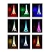 9 Inch Light Up Acrylic LED Eiffel Tower Souvenir w/ Build in Multicolor LED Lights. Battery Included | Centerpiece Decor
