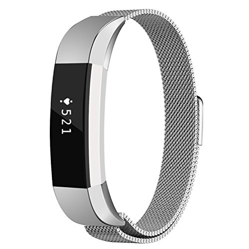 Fitbit Alta HR and Alta Bands, Coukou Milanese Loop Stainless Steel Replacement Metal Band Strap Bracelet for Fitbit Alta HR and Alta, Silver Fitbit Alta HR and Alta Bands, Coukou Milanese Loop Stainless Steel Replacement Metal Band Strap Bracelet for Fitbit Alta HR and Alta, Silver