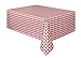 6 Pack Party Vinyl Tablecloth Red White Checkered Gingham Print - Size 108 Inch x 55 Inch