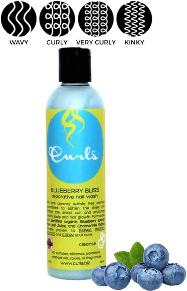 CURLS Blueberry Bliss Reparative Hair Wash, 236 ml (Pack of 1) - Image 3