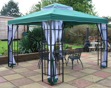Castmaster Buckingham Metal Framed Luxury Gazebo Green Canopy