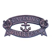 Ships Chandlery Captains Quarters Sign 9" - Nautical Decor (Antique Copper)