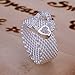 WEILYDF Hot Style Noble Jewelry 925 Silver Plated Fashion Women Ring Wide Net With Two Hearts Size 8