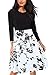 Giotto Women’s Casual Flare Floral Contrast A-Line Evening Party Midi Dress