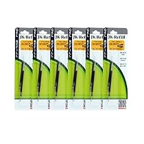 Zebra JK-Refll G301 Retractable Ballpoint Pen Refills, 0.7mm, Medium Point, Black Ink, Pack of 12