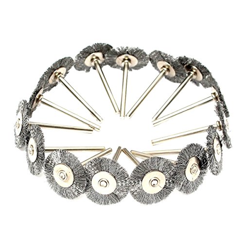 REAMTOP 45Pcs Steel Wire Wheels Pen Brushes Set Kit Accessories for Dremel Rotary Tool