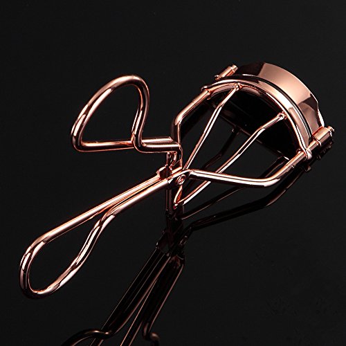 WOKOTO Rose Gold 3 in 1 Eyelash Curler and False Eyelash Applicator and sissors Eye Lashes Clip Eyelash Extensions Tweezers for Easy Lash Makeup