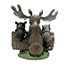 Outdoor Welcome Moose Bear And Raccoon Welcoming Statue By DWK | Adorable Garden Patio Animal Sculpture
