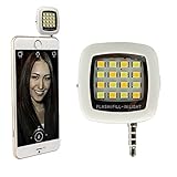 Efanr® Portable Mini 16 LED Dimmable Light Cellphone Camera Flash Fill-in Light Pocket Spotlight Photo Video Light Lamp Speedlite For Android Smartphone and Tablets Camera Apple iPhone 6 Plus/6/5/5S/5C/4/4S, iPad Air 2/1, iPad 4/3/2, iPad Mini 3/2/1, Samsung Galaxy S6/S5/S4/S3/S5 Mini/S4 Mini, Galaxy Note 4/3/2/Edge, LG tribute, G3/G2, optimus l70/l90/G Pro, Lenovo S8 S898T/A850, Sony Xperia Z3/Z2/Z1/Z1 Compact, Huawei G610/Ascend Mate 7/2/P7/P6/Honor 6, Google Nexus 7/6/5, BlackBerry Z10 (White)