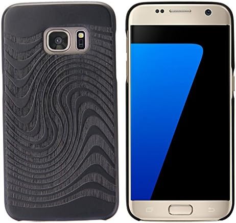Galaxy S7 Case,Galaxy S7 Wooden Case YFWOOD Cloud Laser Mark Ebony Wood with Durable Plastic Covering Case for Samsung Galaxy S7