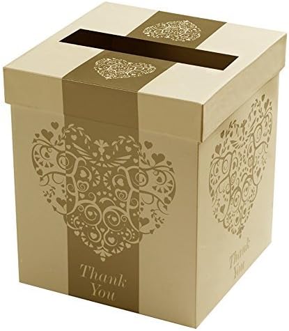 Vintage Romance Ivory Gold Wedding Card Letter Present Post Box by AllesZurHochzeit