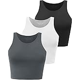 Yeawinta Workout Crop Tops for Women Cropped Racerback Halter Neck Shirts Sleeveless Yoga Tops Pack
