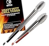 Grill Tongs For Cooking BBQ - Heavy Duty Grilling Tongs For Cooking & Serving Food In The Sizes You Need - 12 & 16