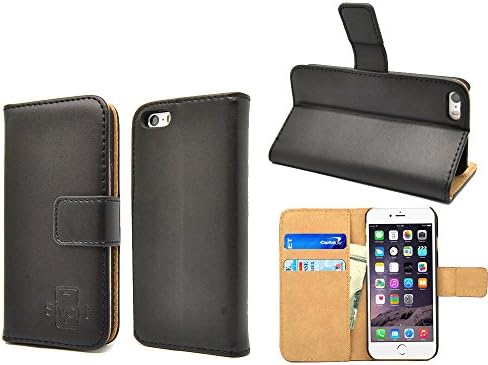iPhone 6 Wallet Case with Card Slots, iPhone 6 / 6S Sivart Apple PU Leather Flip Folio Kickstand Case With Credit Card, Cash &amp; ID Pockets (Black)