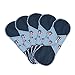 Women Bamboo Washable 8 - 11 Inch 3 Sizes Menstrual Reusable Cloth Sanitary Pads,5 Pack, Breathable
