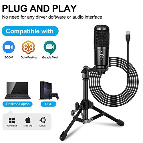 USB Podcast Microphone, Hires Sampling Rate 192KHZ/24BIT Condenser