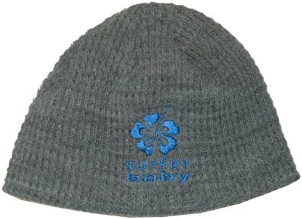 Surfer Baby Grey Knit Beanie Tuk Hat w/Soft Fleece Lining for Infants and Toddlers