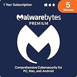 Malwarebytes Premium 4.0 Latest Version | 5 Device 1 Year (PC, Mac, Android) [software_key_card]…