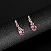 Teniu Fashion Crystal Pendant Necklace Earring Set Rose Gold Jewelry Set for Women Girls (pink2)