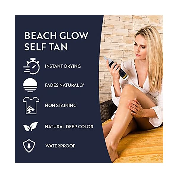 Beach Glow Fake Tan, Self Tan Professional Tanning Mousse, Self Tanning Invisible Foam, 250ml