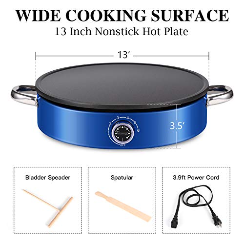 MICHELANGLEO Crepe Maker 13 Inch, Professional Electric Crepe Maker