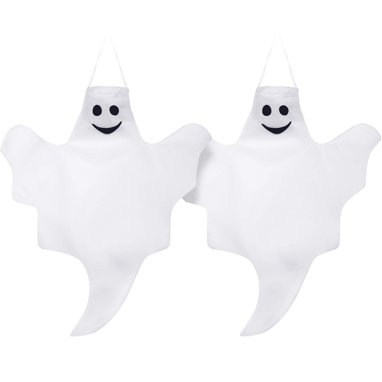 SKYLETY 2 Pieces 32 Inch Ghost Windsock Halloween Hanging Decoration for Outdoor Hanging