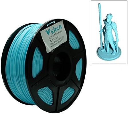 VSHEN 3D Printer Filament 1KG (2 lb) 1.75 mm +/- 0.03 mm Accuracy 2.2 lb Spool Light Blue PLA