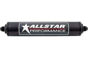 Allstar Performance Allstar ALL40218 Blue 12" Long x 2" Diameter Anodized Aluminum -8 AN Inlet/Outlet In-Line Fuel Filter