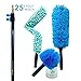 EVERSPROUT 6.5-to-18 Foot Duster 3-Pack with Extension-Pole (25+ Foot Reach) | Hand-packaged Cobweb Duster, Microfiber Feather Duster, Flexible Microfiber Ceiling Fan Duster | Aluminum Telescopic Pole