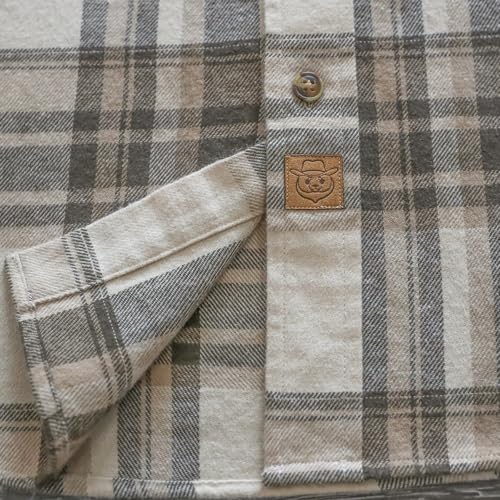 Dubinik® Mens Flannel Shirts Long Sleeve Flannel Shirt for Men Casual Button Down Brushed 100% Cotton Shirt