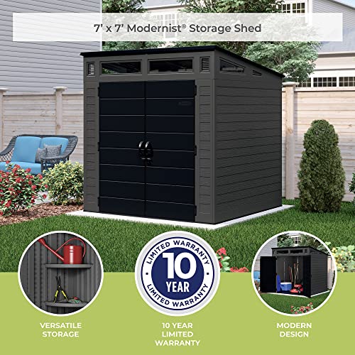 Suncast BMS7780 7' X 7' Modernist Resin Outdoor Storage Shed, No Size