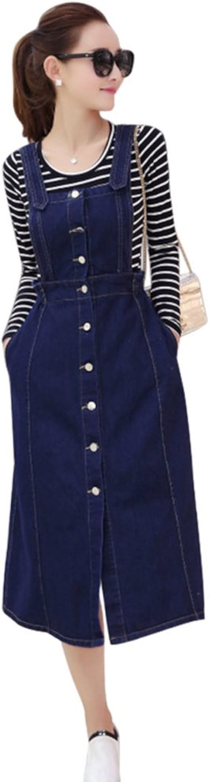 denim suspender dress