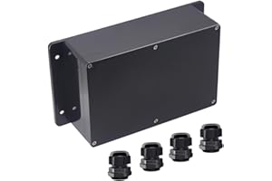 Otdorpatio Black ABS Plastic IP65 Waterproof Electrical Project Case with Fixed Ear, 9.06x5.90x3.43 inch (230 x 150 x87 mm), 