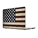 Rinbers Cut-Out Logo USA/American Flag Rubberized Hard Shell Sleeve Cover Case with Silicone Keyboard Cover for MacBook Pro 15