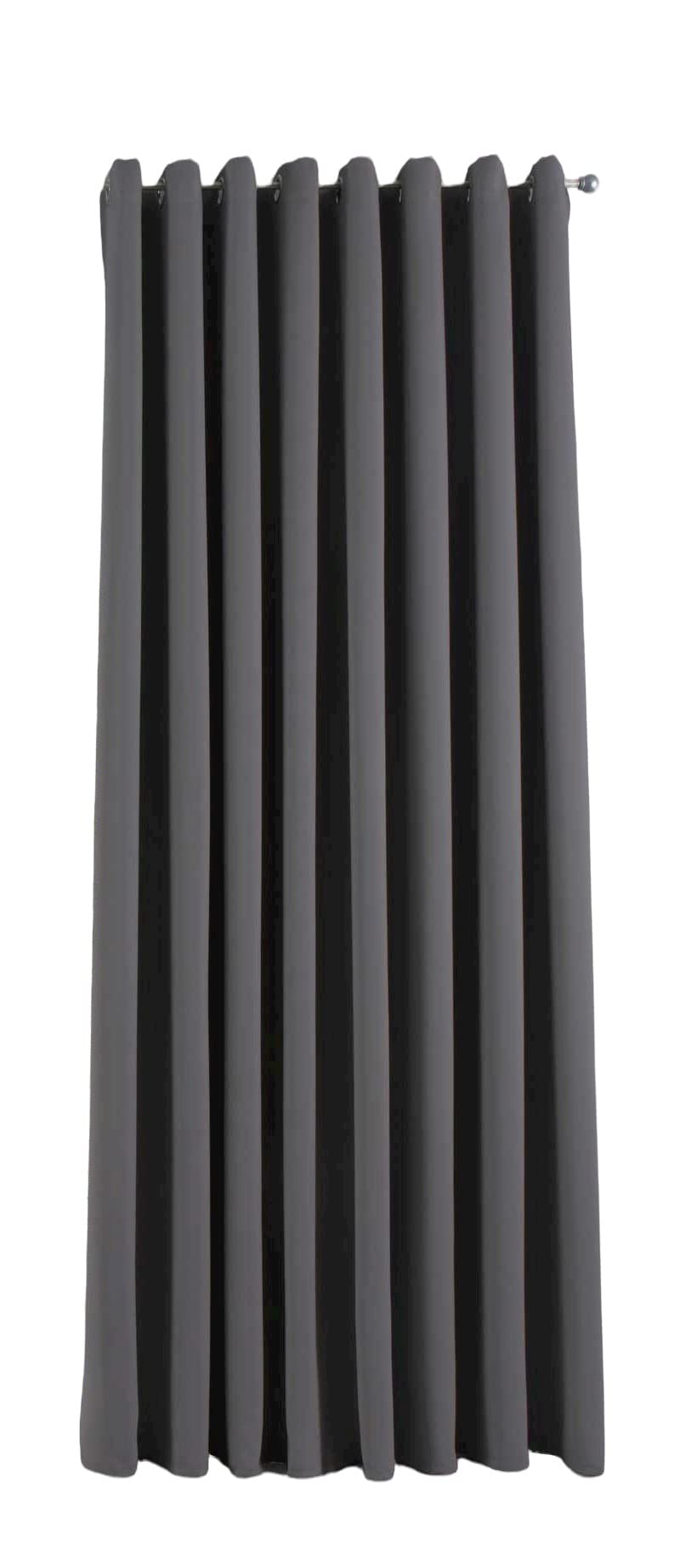 Gardinenbox Blue H x W 225 x 295 cm Pack of 1 Thermal Curtain Blackout Eyelets Sound Insulation Oekotex UV Protection Tiebacks 201920600, 100% polyester, Dark Grey, HxB 225x295 cm