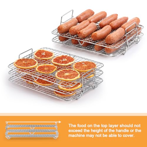 Aieve Air Fryer Rack, MultiLayer Dehydrator Rack Accessories Compatible with Ninja Foodi Grill