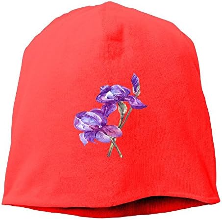 Odr KOPWIEA Men Purple Gouache Flowers Casual Style Street Dance Red Beanies Hat