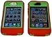 Iphone 4 4S Body Armor Defender - Comparable to Otterbox Defender (Red on Green)
