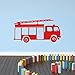 ufengke Fire Engine Truck Wall Stickers for Kids Removable Peel and Stick Vinyl Wall Art Decals for Bedroom Living Room