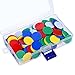 WILLBOND 200 Pieces Counters Counting Chips Plastic Markers 22 mm Mixed Colors for Bingo Chips Game Tokens with Storage Box