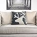 Homey Cozy Applique Gray Velvet Throw Pillow Cover, Merry Christmas Series Reindeer Horn Luxury Soft Fuzzy Cozy Warm Slik Decorative Gift Square Couch Cushion Pillow Case 20 x 20 Inch, Cover Only