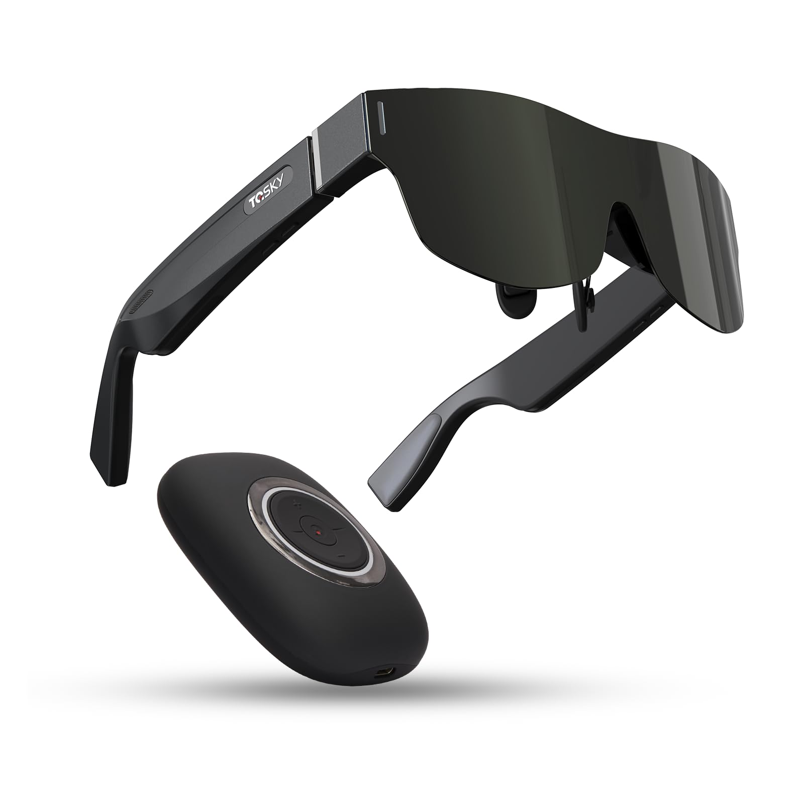 TQSKY T1 AR Glasses with TBOX, Smart Glasses Trendy Tech Gadgets, Video Glasses with 150'' 1800-Nit Ultra-Sharp Screen& -6.00D Adjustment, for Watching Live Sports, Movies, Reading and Entertainment
