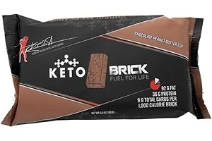 Keto Brick | Chocolate Peanut Butter High Performance Keto Meal and Snack Bar - Low Carb, Sugar-Free, High Protein Bars for O