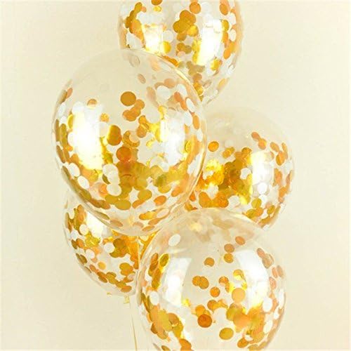 12 Inch Gold Latex Confetti Balloons (Pack of 20) (Gold)